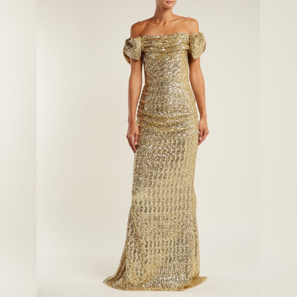 Dolce & Gabbana sequin puff sleeve gown